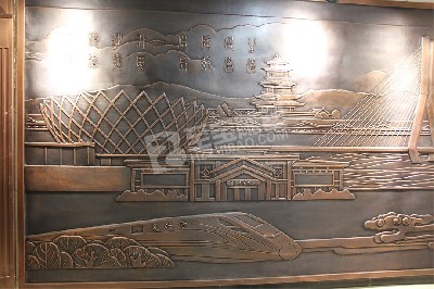 博物馆壁画风景锻铜浮雕定制