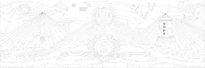 法院浮雕壁画原创手绘设计稿