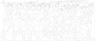 红色党建浮雕雕塑原创手绘设计稿