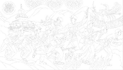 红色党建浮雕雕塑原创手绘设计稿