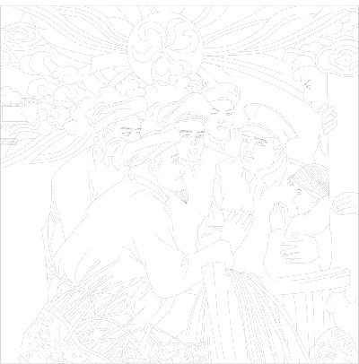 红色党建浮雕雕塑原创手绘设计稿