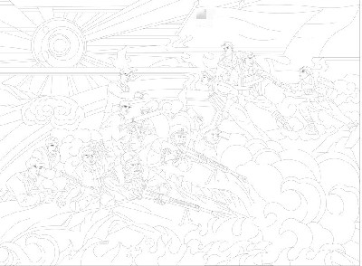 红色党建浮雕雕塑原创手绘设计稿