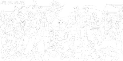 庆祝胜利浮雕雕塑原创手绘设计稿