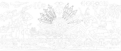 民族团结浮雕雕塑原创手绘设计稿