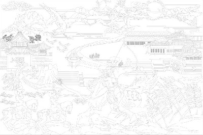 民族团结浮雕雕塑原创手绘设计稿