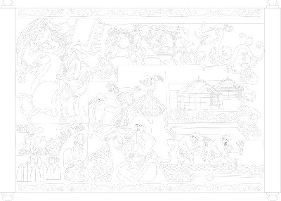 民族团结浮雕雕塑原创手绘设计稿