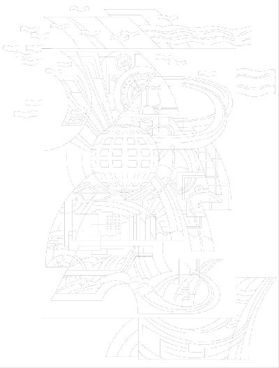 科技创新浮雕雕塑原创手绘设计稿