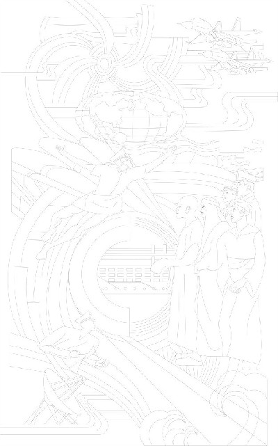 科技创新浮雕雕塑原创手绘设计稿