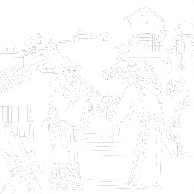 人文历史浮雕雕塑原创手绘设计稿