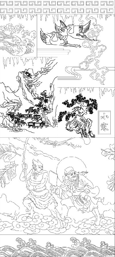 小寒浮雕雕塑原创手绘设计稿