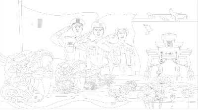 红色党建浮雕雕塑原创手绘设计稿