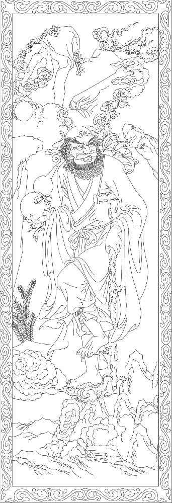 人文历史浮雕雕塑原创手绘设计稿