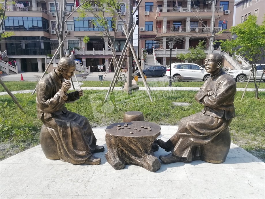 杭州余杭崇贤街道大安村玻璃钢仿铸铜雕塑小品制作及安装工程